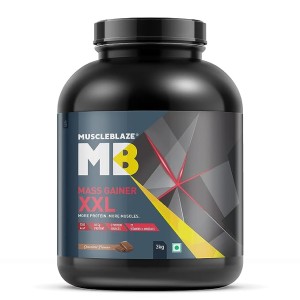 MuscleBlaze Mass Gainer XXL with Complex Carbs and Proteins in 3:1 ratio, 3 kg (6.6 lb)